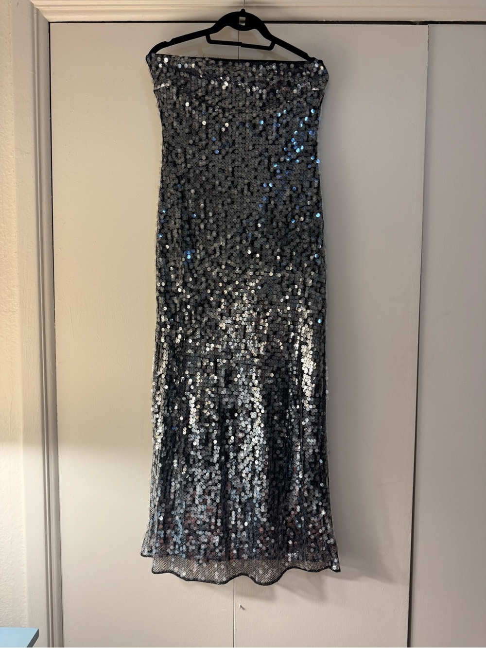 For Love & Lemons Strapless Sequin Maxi Dress - Silver - Picture 3 of 6